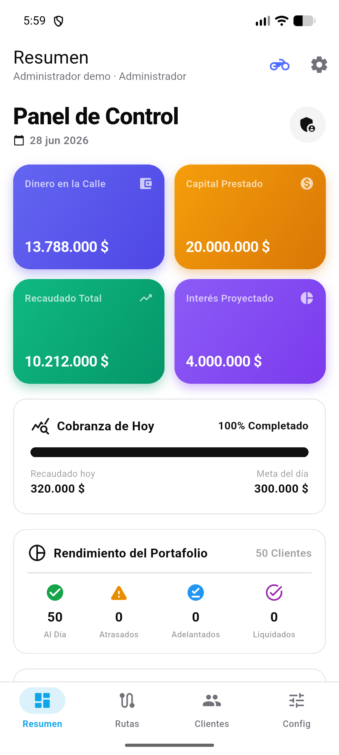 Panel de control